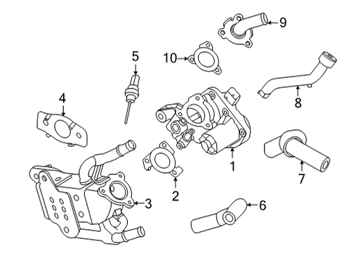 2022 Hyundai Tucson EGR System EGR COOLER Diagram for 284602S000