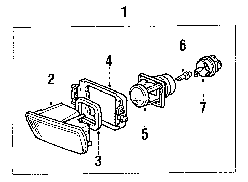 1989 BMW 735iL Fog Lamps Support Left Diagram for 63171379111