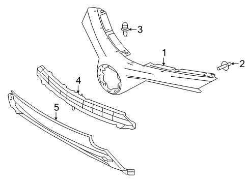 2017 Toyota RAV4 Grille & Components Grille Diagram for 531010R120