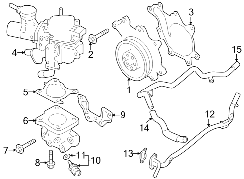 Water Pump Washer Outlet Diagram for 110625CA2A