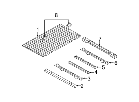 2008 Dodge Ram 1500 Pick Up Box - Floor CROSSMEMBER-Rear Box Diagram for 68141708AA