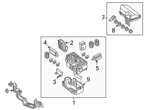 2009 Honda Accord Electrical Components Relay Unit Diagram for 38254TA0A01
