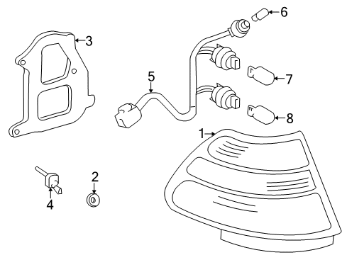 2003 Lexus LS430 Bulbs Lamp Lens Seal Diagram for 8155432150