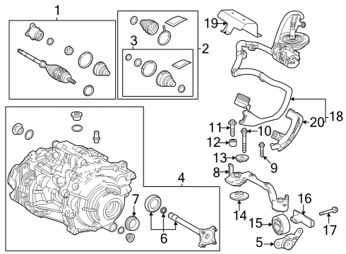 Axle & Differential - Rear Mount Bracket Nut Diagram for 90178A0119