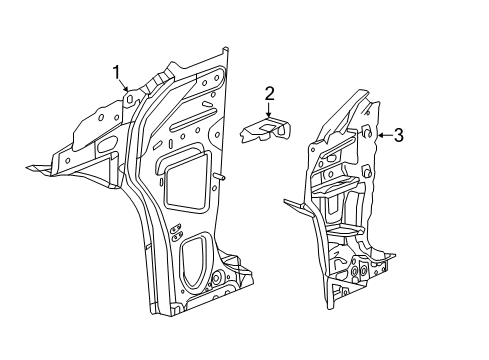 2020 Chevrolet Malibu Hinge Pillar Hinge Pillar Reinforcement Diagram for 84651039