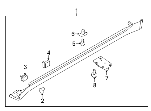 2016 Kia K900 Exterior Trim - Pillars, Rocker & Floor MOULDING Assembly-Side S Diagram for 877513T000