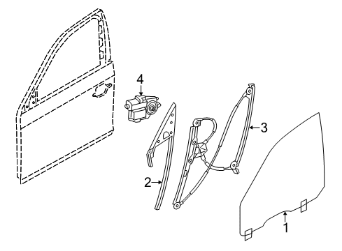 2014 BMW 550i GT Front Door Seal, Outer Left Mirror Triangle Diagram for 51337196333