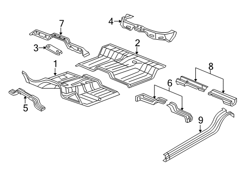 2018 Ram 2500 Cab - Floor CROSSMEMB-Rear Floor Diagram for 68525572AA