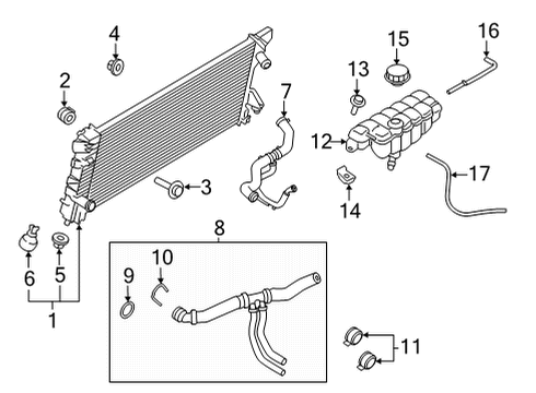 2021 Ford F-150 Radiator & Components HOSE - WATER Diagram for ML3Z8063B