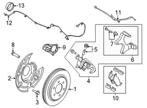 2022 Ford F-150 Rear Brakes KIT - BRAKE CALIPER ATTACHMENT Diagram for ML3Z2552A