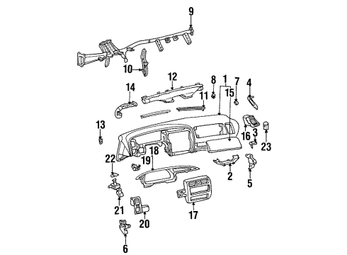 1997 Toyota Avalon Instrument Panel Instrument Panel Lower Bracket Diagram for 55375AC010