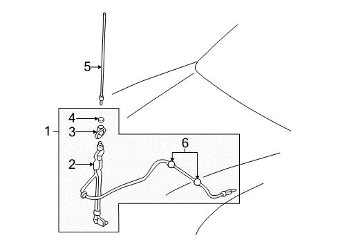 2004 Toyota Tundra Antenna & Radio Antenna Assembly Diagram for 86300AF020