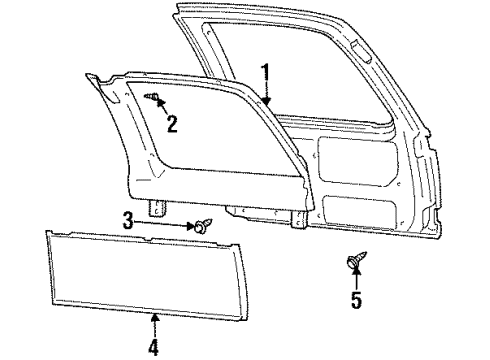 2000 GMC Yukon Interior Trim - Back Door Molding Screw Diagram for 11508614