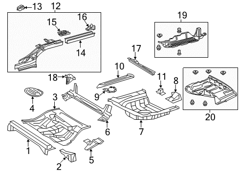 2017 Lexus ES350 Rear Body - Floor & Rails Seat Belt Reinforcement Diagram for 5780606020