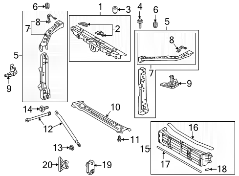 2022 Lexus ES300h Radiator Support Arm, FR Bumper, UPR Diagram for 5214206200