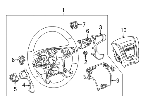 2018 GMC Sierra 2500 HD Steering Column, Steering Wheel & Trim Cruise Switch Diagram for 23134234