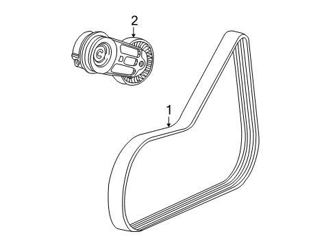 2007 Saturn Ion Belts & Pulleys Belt, Generator & A/C Compressor Diagram for 12605042