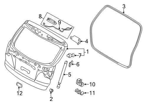2015 Hyundai Tucson Gate & Hardware Outside Handle & Lock Assembly-Trunk Lid Diagram for 812602S000