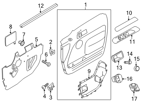 2010 Ford Transit Connect Interior Trim - Front Door Belt Weatherstrip Diagram for 2T1Z5821457A