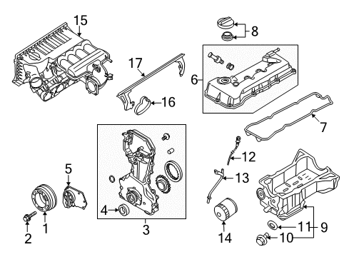 2017 Nissan Frontier Filters Guide-Oil Level Gauge Diagram for 111509BF0A