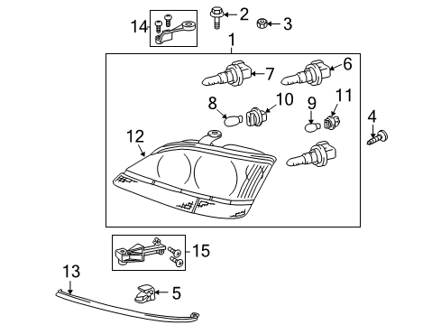 2000 Lexus RX300 Bulbs Headlamp Assembly, Left Diagram for 8115048031