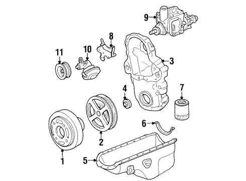 1993 GMC C2500 Brake Components Brake Shoes Diagram for 18030062