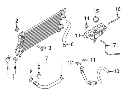 Radiator & Components HOSE - RADIATOR Diagram for ML3Z8260A