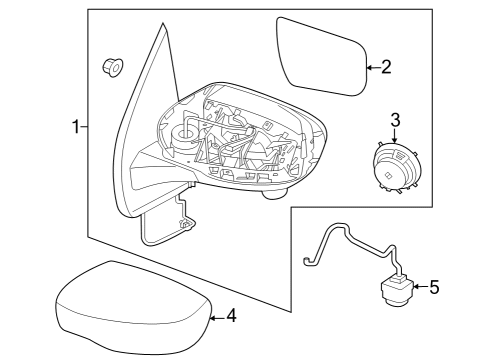 2022 Nissan Frontier Lane Departure Warning GLASS-MIRROR, LH Diagram for 963669BU1A
