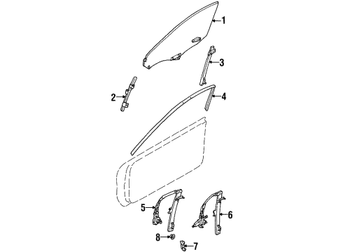 2001 Ford Escort Door - Glass & Hardware Run Channel Diagram for F8CZ6321458AA