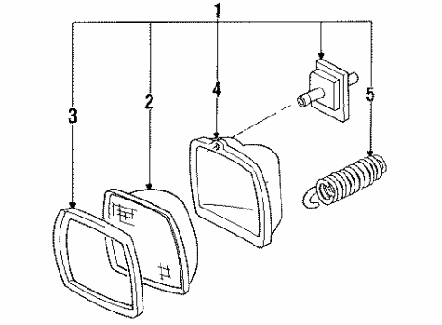 1993 GMC Typhoon Headlamps Harness Asm, Fwd Lamp Wiring Diagram for 12121436