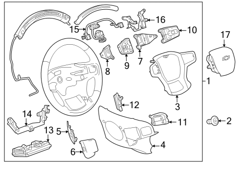 Steering Column & Wheel, Steering Gear & Linkage SWITCH ASM-RDO CONT *JET BLACK Diagram for 13549508