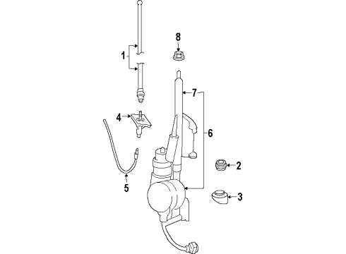 1999 Chrysler Sebring Antenna & Radio Cap-Antenna Body Diagram for 4685498AB