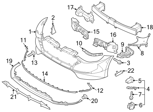2022 Hyundai Sonata Bumper & Components - Front ABSORBER-Front Bumper Energy, L Diagram for 86521L0000