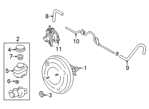 2022 Toyota GR86 Hydraulic System Master Cylinder Diagram for SU00309708