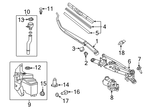 2020 Toyota Corolla Windshield - Wiper & Washer Components Filler Neck Diagram for 8530102160