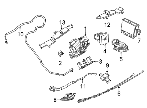 Lift Gate CABLE ASY Diagram for LJ8Z14F662A