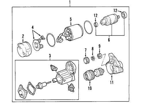 2000 Toyota Sienna Starter Frame, Starter End Diagram for 2813003100