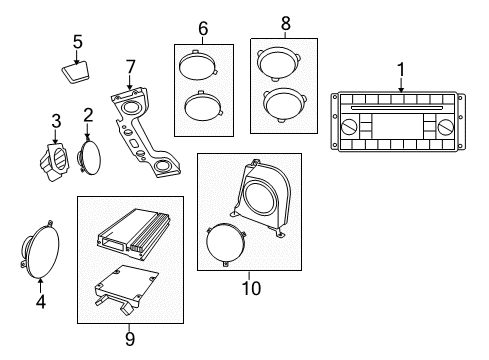 2006 Buick Rendezvous Sound System Housing-Speaker Diagram for 5064195AC