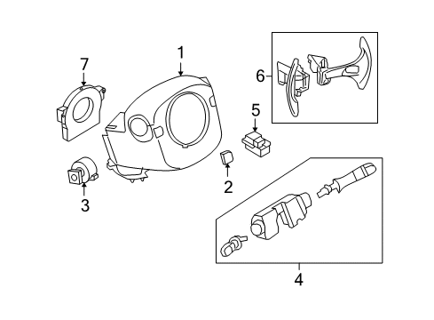 2017 Infiniti QX70 Shroud, Switches & Levers Switch Assy-Combination Diagram for 255601A70A