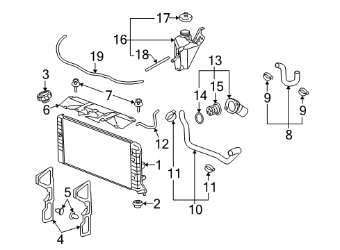 2009 Buick LaCrosse Radiator & Components Inlet Asm-Water Pump Diagram for 12600178