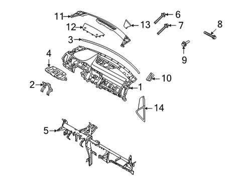 2022 Kia Sorento Cluster & Switches, Instrument Panel Bolt-Washer Assembly Diagram for 844342V000