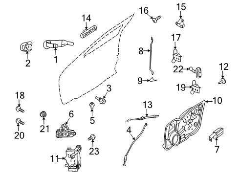 2010 Mercury Milan Front Door Handle Base Diagram for BE5Z5426684B