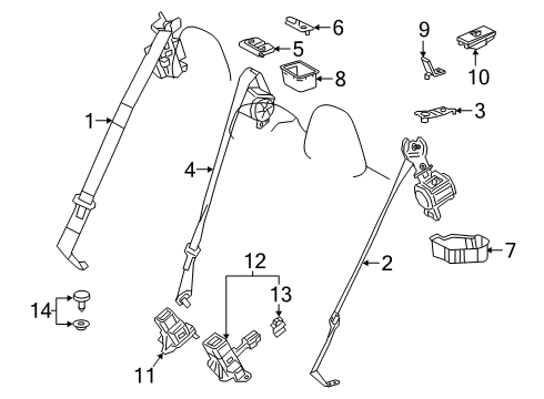 2020 Toyota Corolla Seat Belt Seat Belt Guide Stopper Diagram for 7321902010