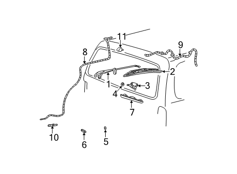 2002 Ford Explorer Wiper & Washer Components Bracket Diagram for 1L2Z17496AA