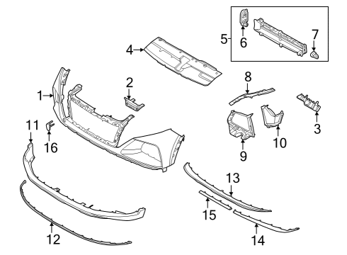 2022 Hyundai Tucson Bumper & Components - Front MOULDING-FRONT BUMPER, RH Diagram for 86596N9010