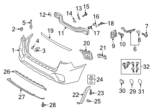 2019 Kia Sorento Rear Bumper REFLECTOR/REFLEX Assembly Diagram for 92406C6500
