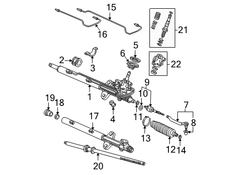 2011 Honda Ridgeline Steering Column & Wheel, Steering Gear & Linkage Washer, Tie Rod Lock Diagram for 53536SJCA01