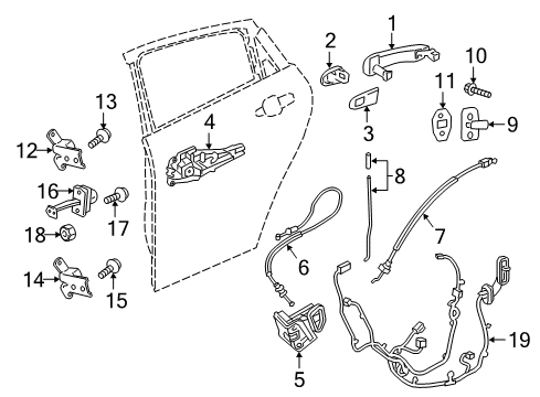 2018 Buick Regal Sportback Rear Door Window Regulator Diagram for 13469474