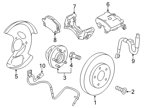 2013 Chevrolet Captiva Sport Brake Components Caliper Diagram for 96626067