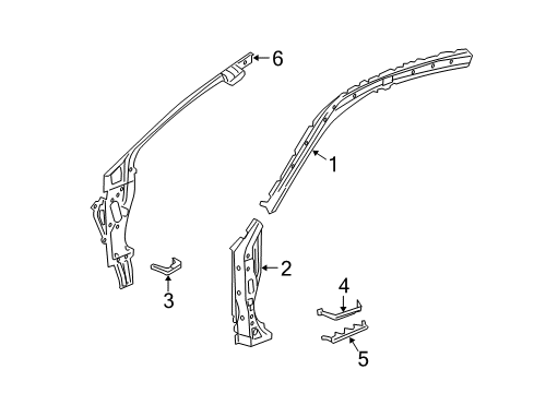 2015 Honda Accord Hinge Pillar Pillar, L. FR. Diagram for 64515T2F305ZZ